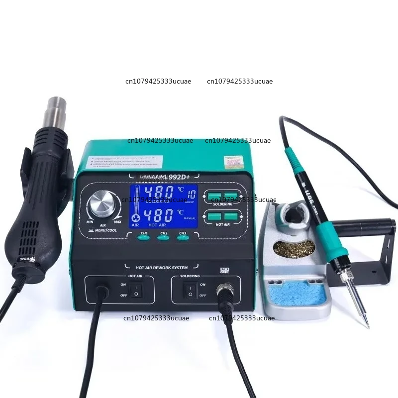 

992D+ LCD Soldering Station With Smoking Solder Iron Vacuum Pen BGA Rework Station Hot Air Blow Dryer Welding Station
