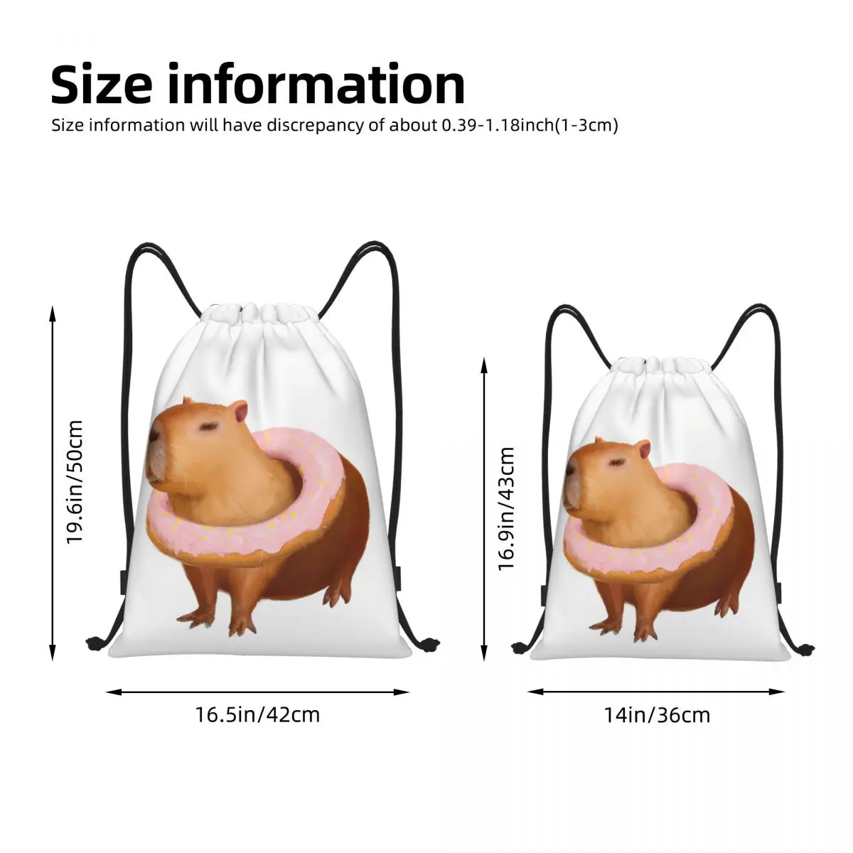 Lustige Capybara Zeichnung Malerei Kordel zug Rucksack Sport Sporttasche String Sackpack zum Trainieren