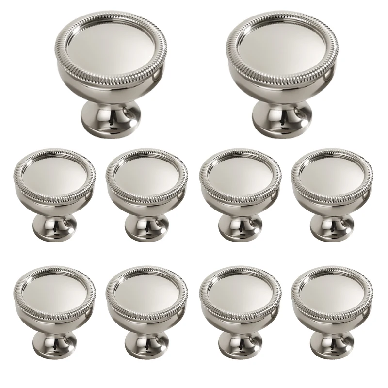 NEW 10PCS Solid Brass PVD Nickel Furniture Pulls Handles Drawer Knobs Cupboard Wardrobe Closet Dresser Wine Cabinet Pulls Knobs