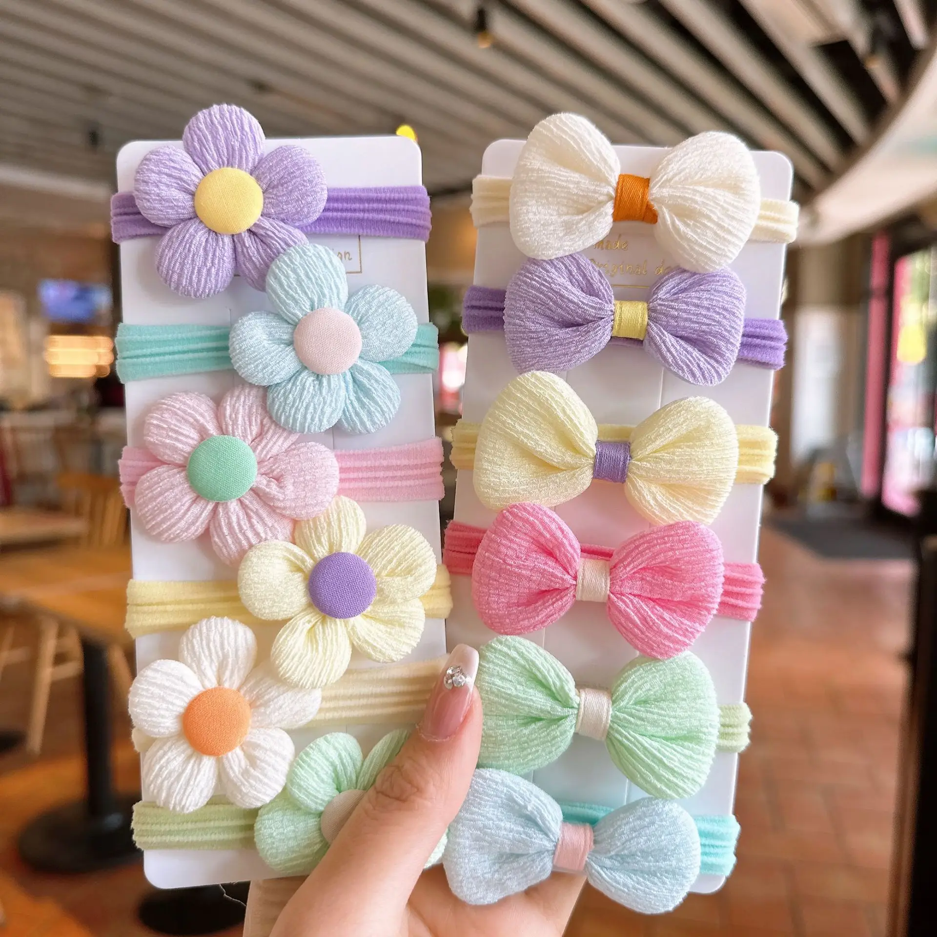 4/6pcs Baby Stirnband Mädchen Blume Bogen Stirnband Prinzessin elastisches Gummiband Kaffee farbiges Stirnband Kinder haar zubehör