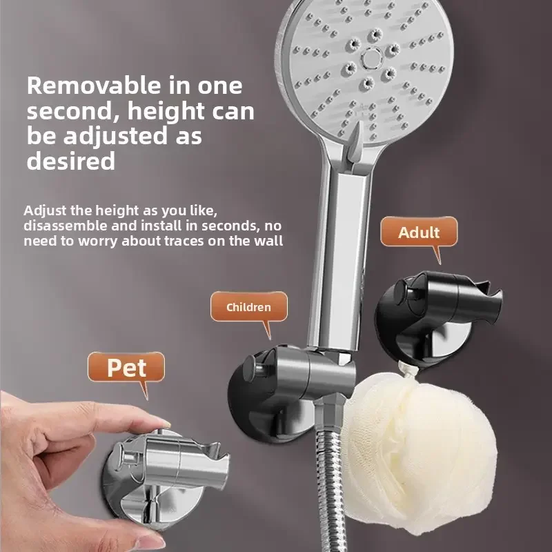 

1PC Adjustable Shower Head Holder Universal Without Drilling Shower Head Support Suction Cup Removable and Reusable Shower Base