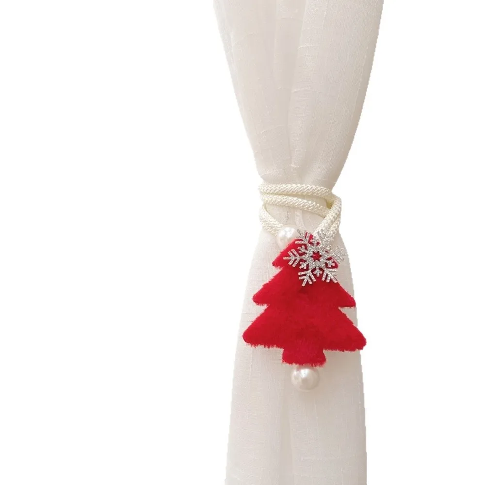 2Pcs Christmas Tree Design Curtain Tie Backs Snowflake Design Convenient Curtain Holders Curtain Buckle Curtain Accessories