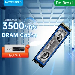 SSD MOVESPEED 3500 МБ/с с кэшем DRAM NVMe M2 2280 Внутренний твердотельный накопитель M.2 PCIe 3.0x4 2280 SSD для портативных ПК