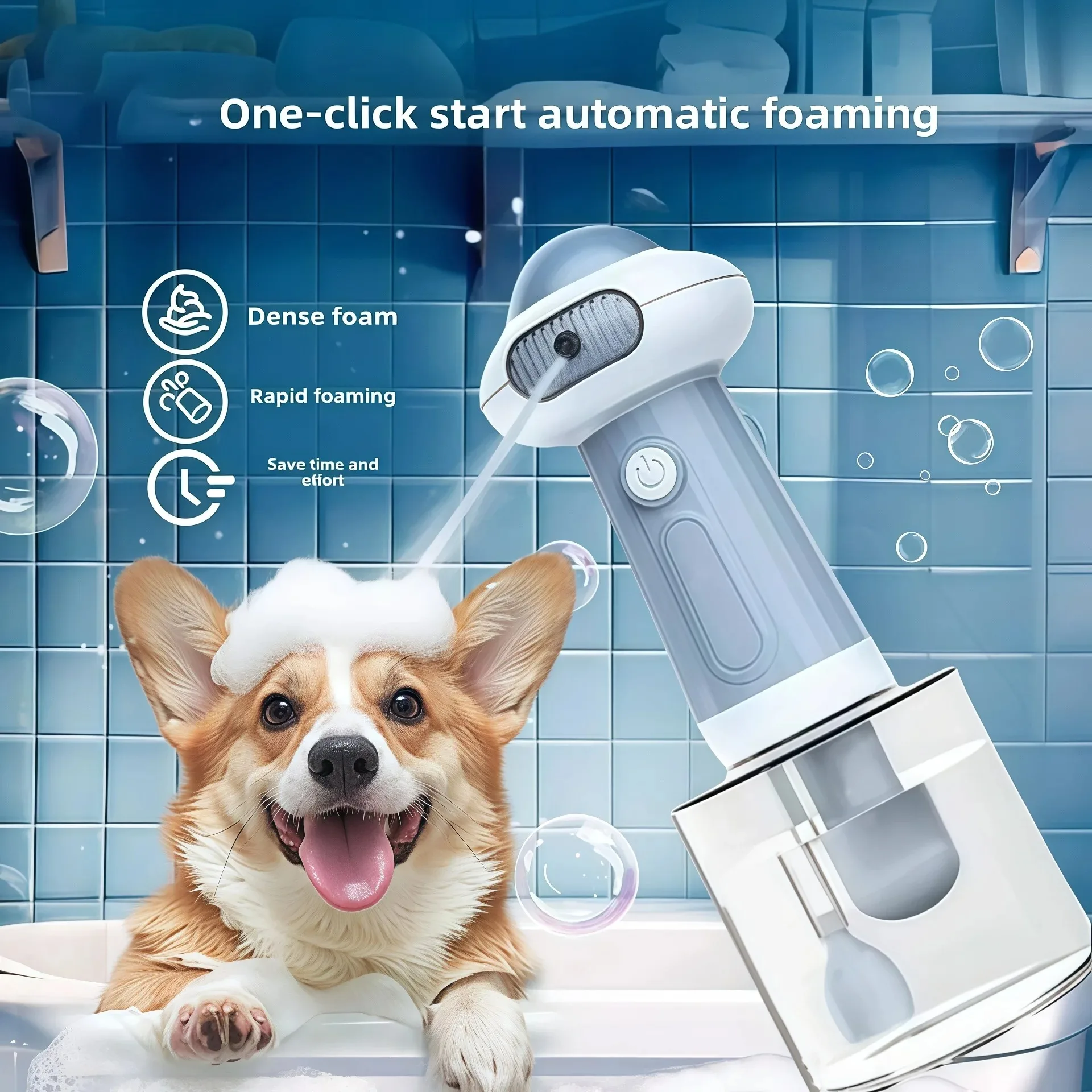 

Quick and convenient automatic dog soap spray, wireless, silent, USB， Foam for deep cleaning, bath, shampoo, foam spray