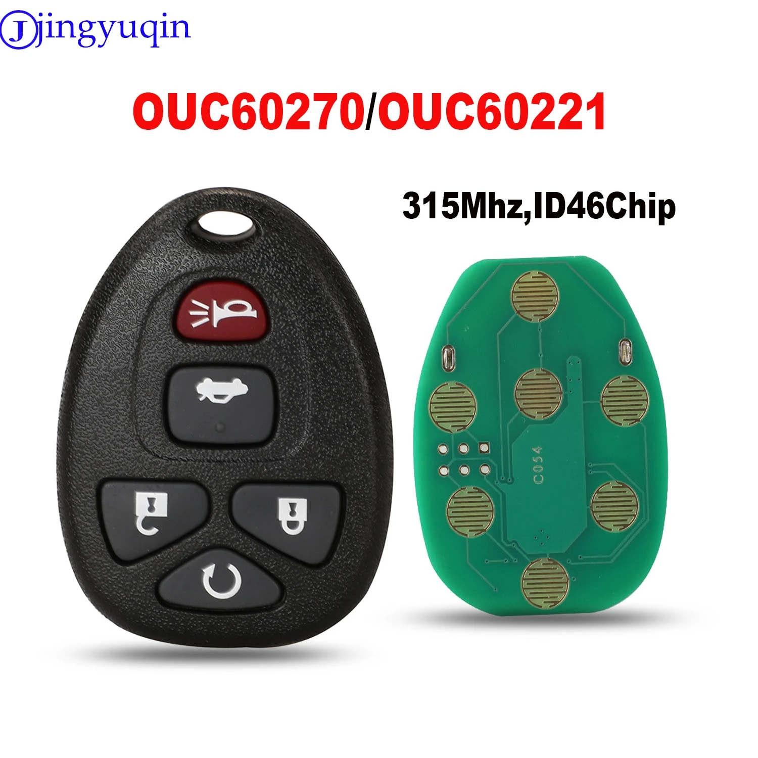 jingyuqin Keyless Entry Remote Car Key For Chevrolet Tahoe Traverse GMC Yukon 2007 2008 2009 2010 2011 2012 15913427 OUC60270