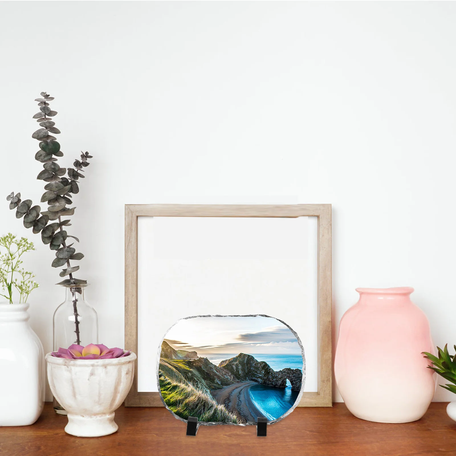 

1 set Stone Photo Frame Sublimation Blank Diy Heat Transfer Craft For Home Office Wedding Decor Display Holder