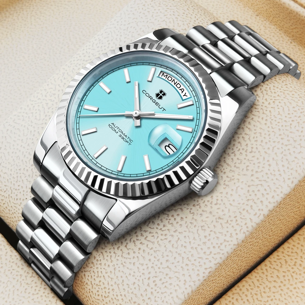 Luxury Corgeut 36MM/39mm Men Watch  nh36 Automatic Mechanical Wristwatch Sapphire Relogio Masculino 10BAR Day Swim dress Watches