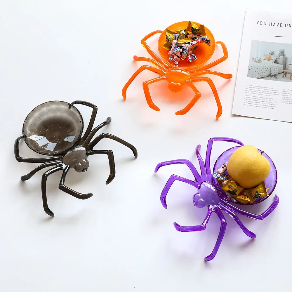 Decoration Spider Shape Halloween Candy Bowl Exquisite Plastic Snack Storage Props Standing Multifunctional Fruit Bowl Festival