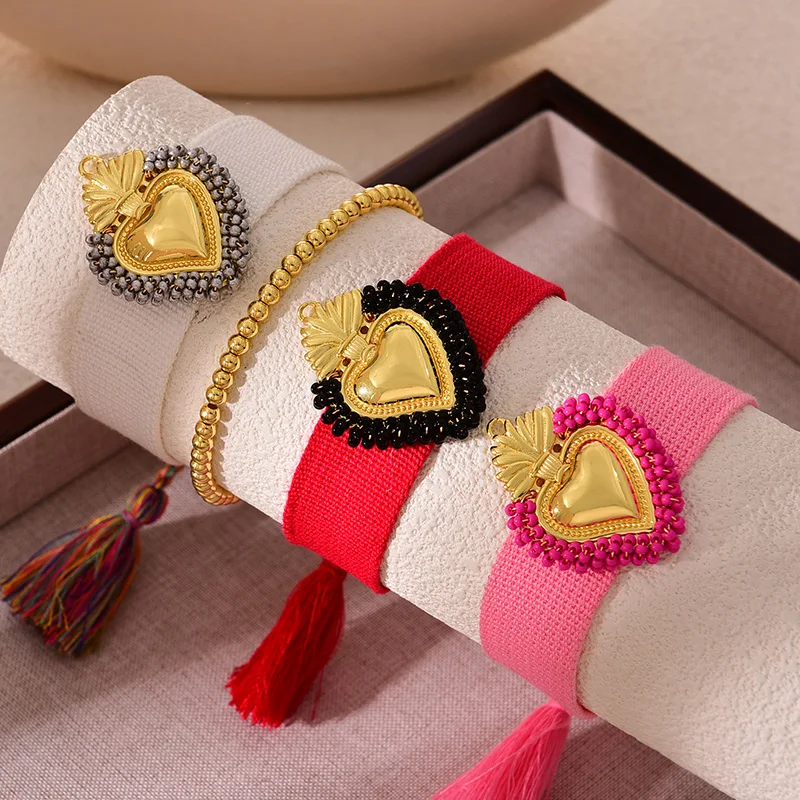 1pc Fashion creative simple Rice Beads Irregular Love Braided Tassel Bracelet For Ladies,couple and girlfriends