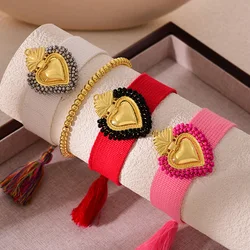 1pc Fashion creative simple Rice Beads Irregular Love Braided Tassel Bracelet For Ladies,couple and girlfriends