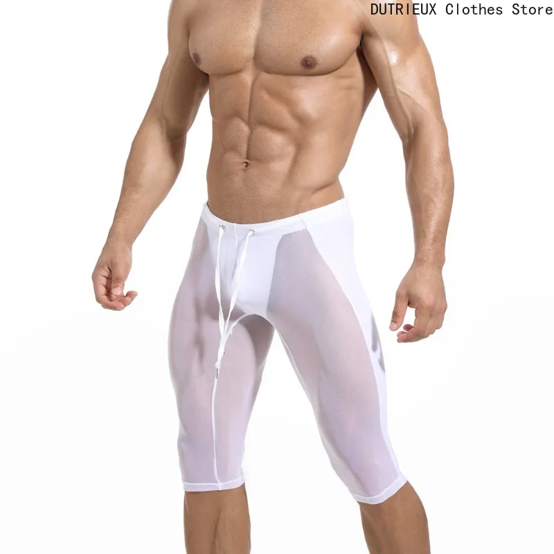 

Новые мужские сексуальные сетчатые леггинсы, дышащие и удобные шорты для фитнеса для бега, прозрачные шорты для выступлений в ночном клубе и баре