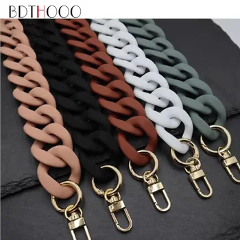 Borsa da donna con catena in acrilico da 30-120 cm, accessorio in resina, tracolla con tracolla smerigliata di lusso