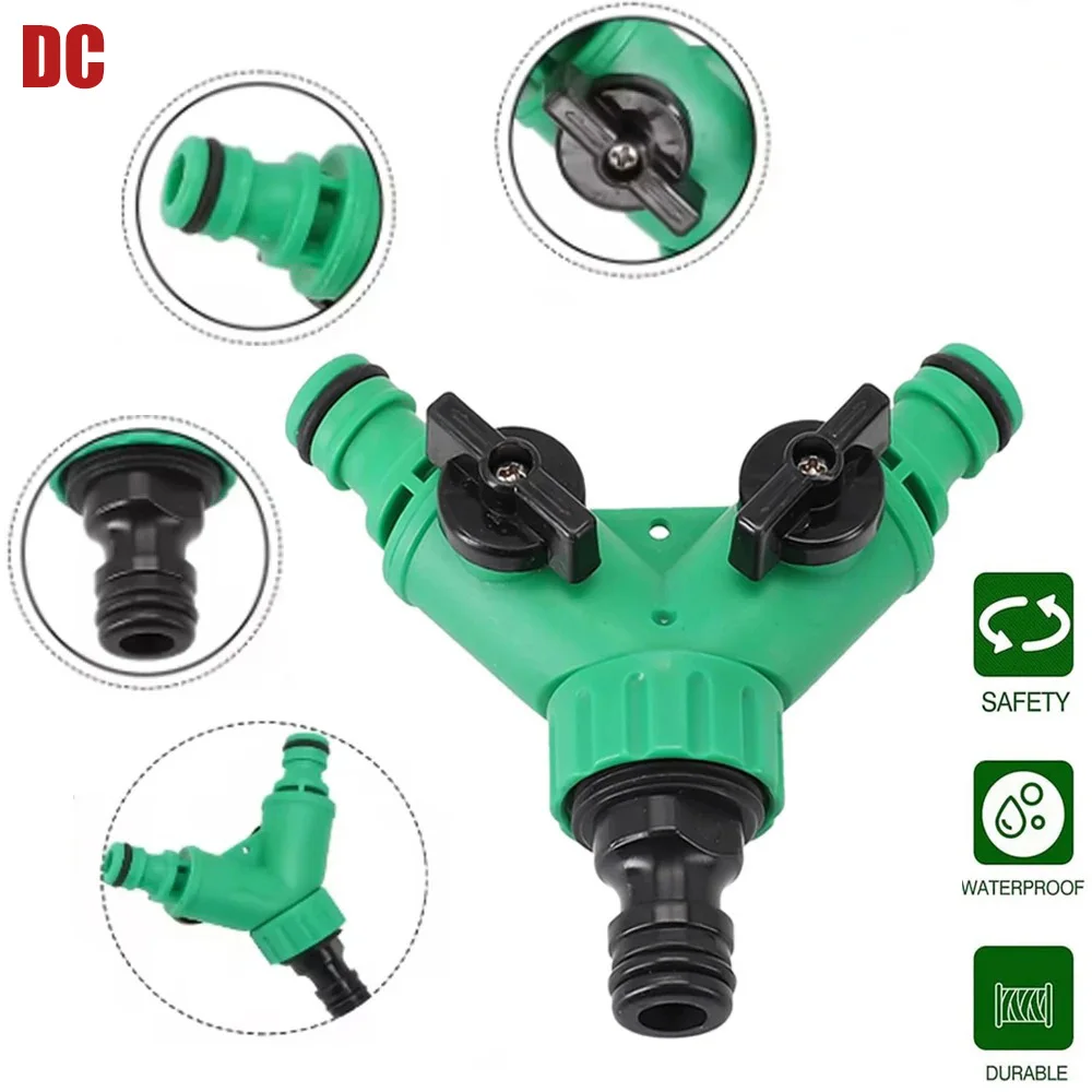 

Garden Water Pipe Connectors Pipe Adapter Y Shape Hose Splitter Valve Three Way Plastic Valve with Switch for Flower Planting