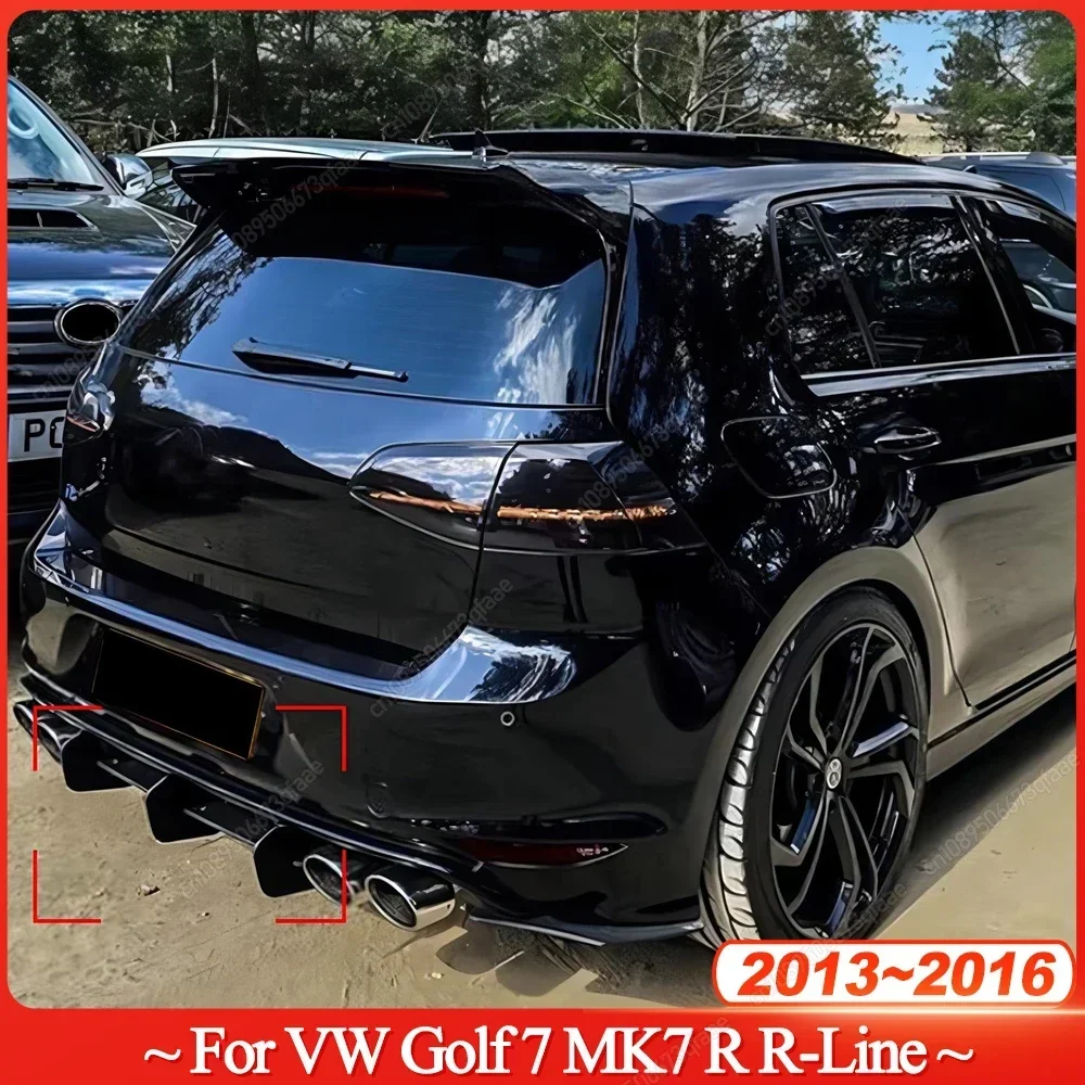 

Задний бампер автомобиля, диффузор, сплиттеры, спойлеры для губ, черный ABS, комплект кузова, аксессуары для VW Golf 7 MK7 R R-Line 2013-2016, тюнинг