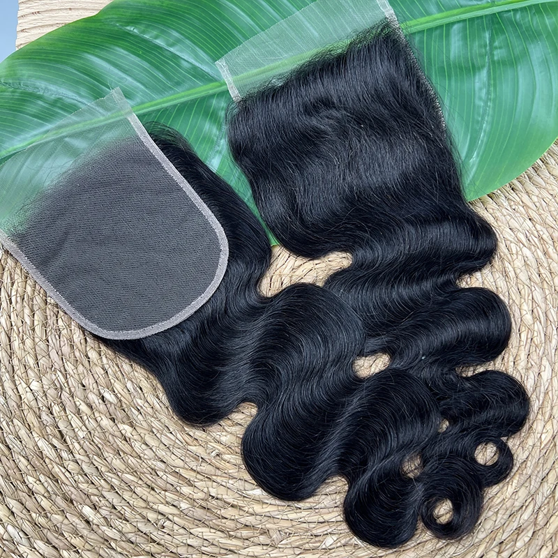 5x5 الجسم موجة الدانتيل الشفاف إغلاق غير مرئية تذوب الجلد الخام 100% الشعر البشري 5x5 الدانتيل إغلاق فقط عقدة ابيض مسبقة القطع