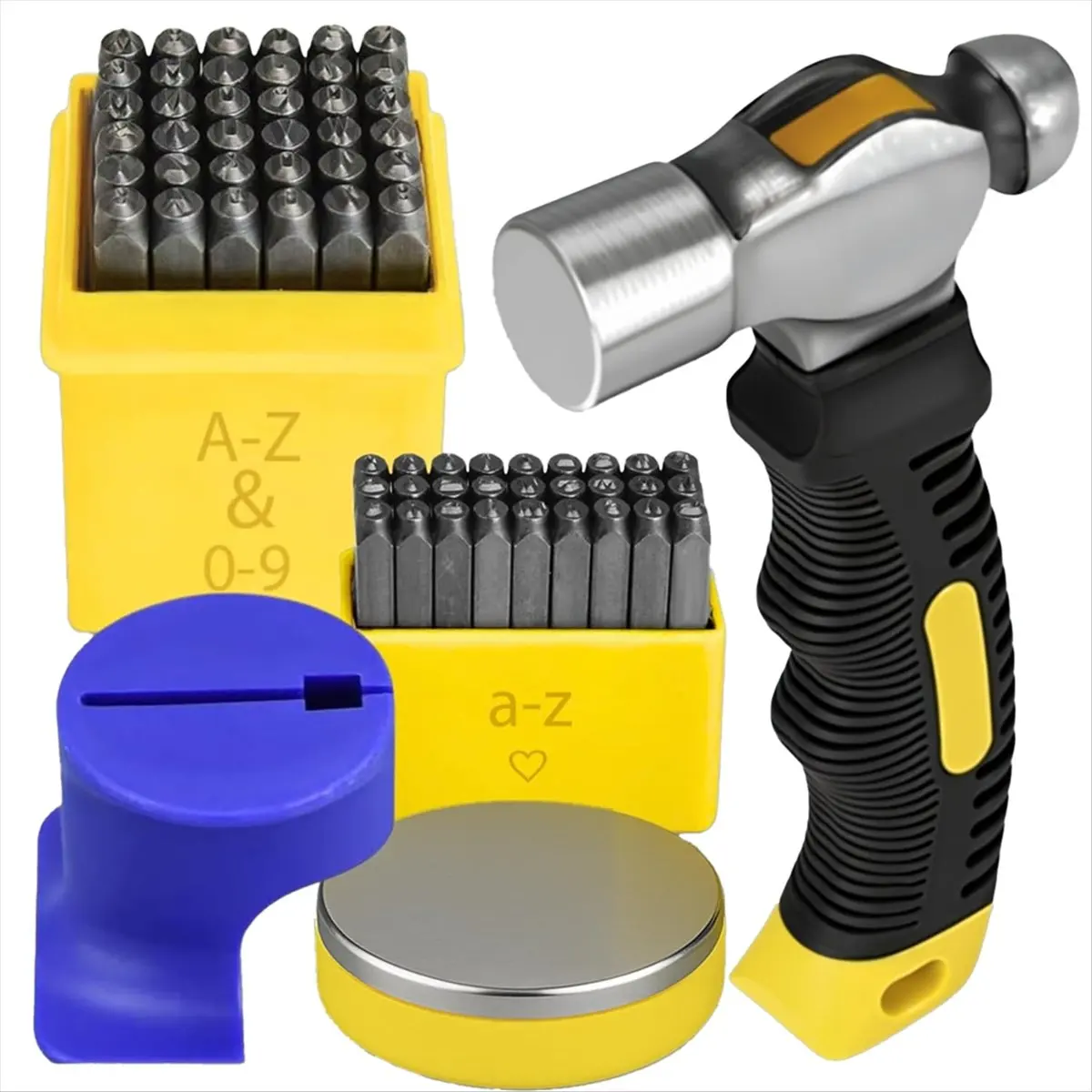Y17A 64PCS Metal Stamping Kit - Metal Stamps for Jewelry Making Letter Punch Set Leather Steel Number and Letter Stamping Kit