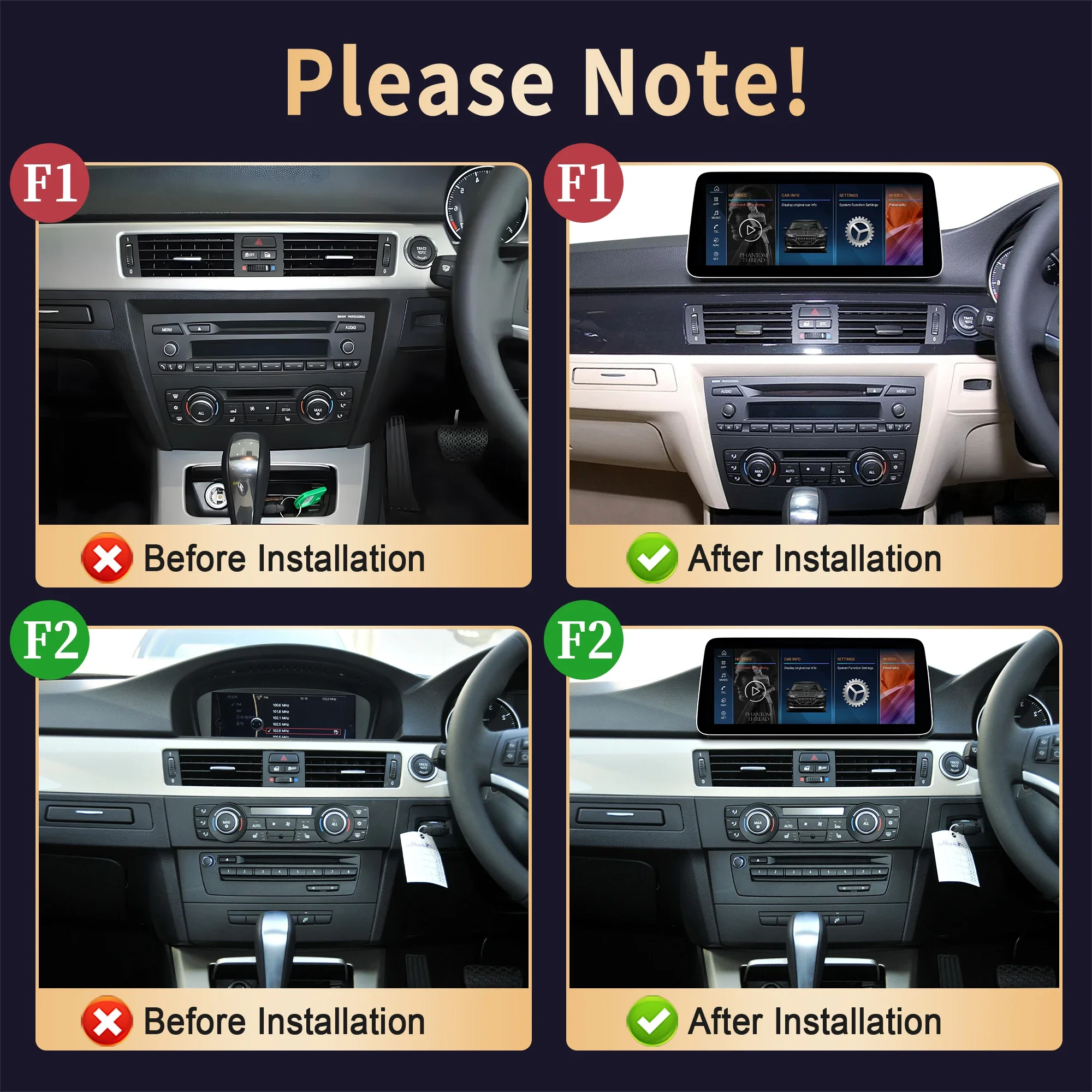 10.25 inch Right Hand Drive For BMW 3 series E90 E91 E92 E93 2007-2012 Carplay Screen BT Snapdragon 680 Car Radio Android 14 GPS