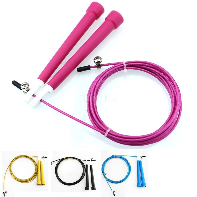 

100Pcs/Lot 3M Jump Skipping Ropes Cable Steel Adjustable Fast Speed ABS Handle Jump Ropes Training Boxing Sports Exercises