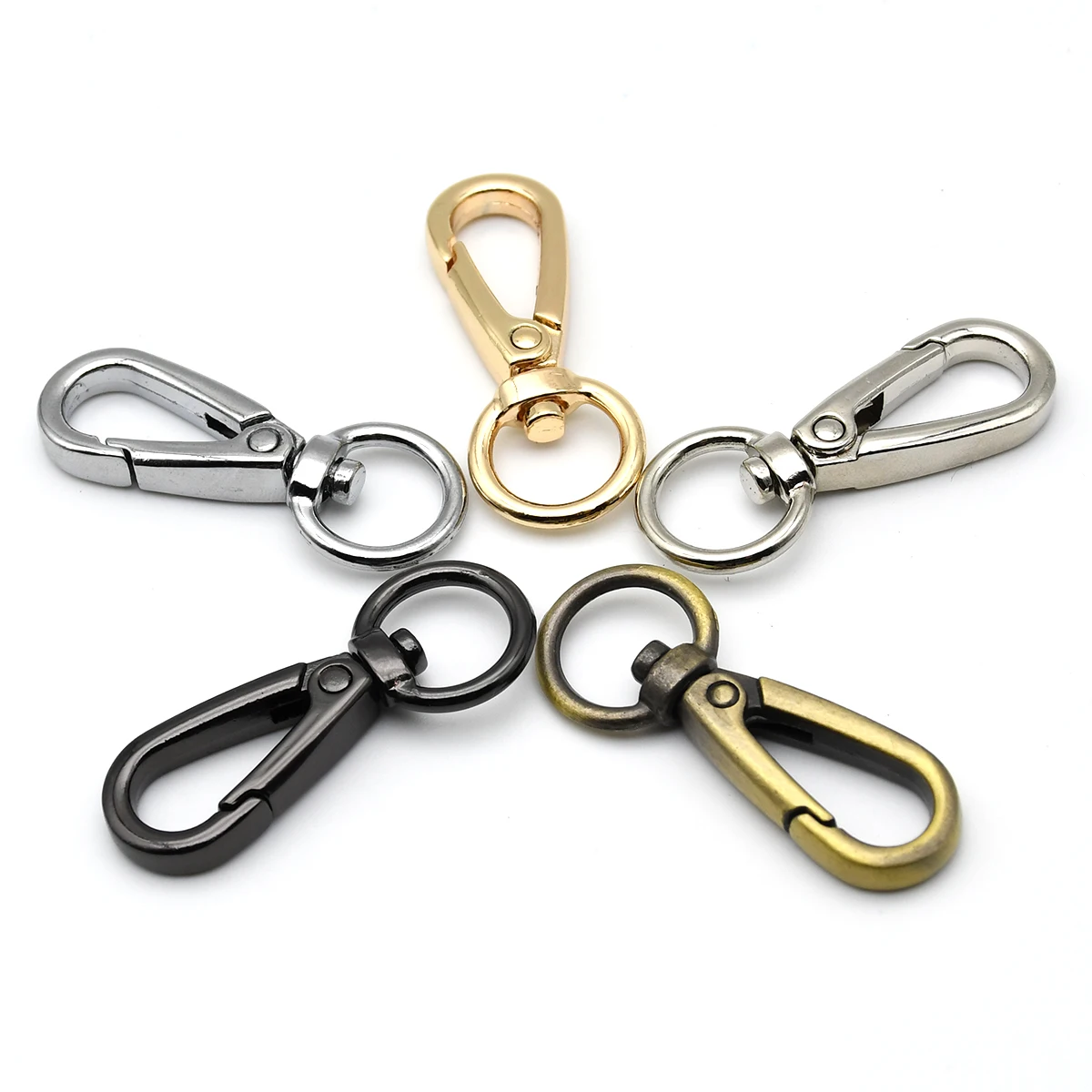Metal Rotatable Carabiner O Ring Snap Hook Lobster Clasp Clip Buckle Bag Strap Parts Keychain Dog leash Accessories