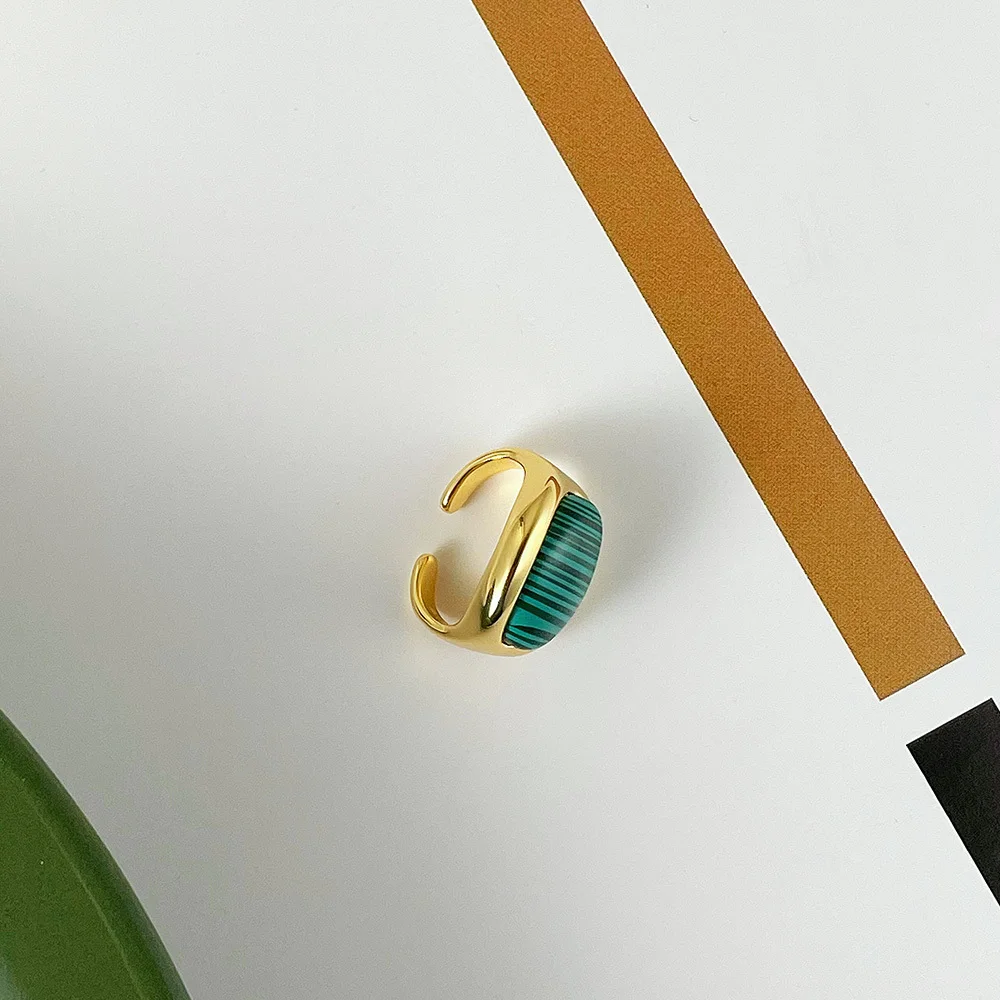 

ENFASHION Framed Malachite Ear Cuff Earrings For Women Gold Color Fashion Jewelry Earings 2021 Party Pendientes Mujer E211330