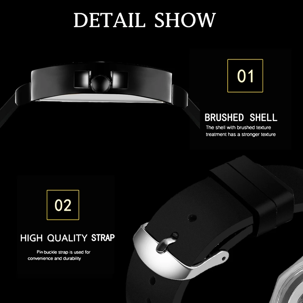 T-WINNER Casual Sport Men's Watches Skeleton Automatical Mechanical Triangle Silicone Strap Hollow Wristwatch Racing Gifts Clock