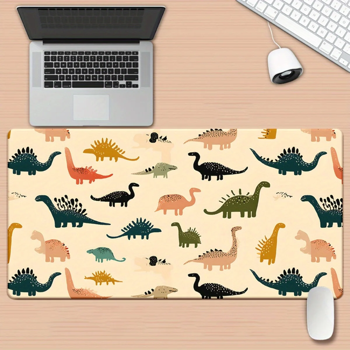 

Красочный коврик для мыши с изображением динозавра XXL, 1 шт., HD-печать, нескользящий игровой коврик для мыши для ПК, офиса, в подарок