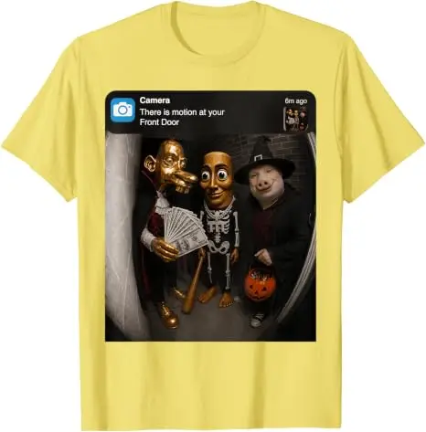 Tung Sahur Neegy Meme Doorbell John Pork Halloween-Kostüm Premium Weiches Baumwoll-T-Shirt Y2k Joke Brainrot Crew Persönlichkeitskleidung – Detail 19