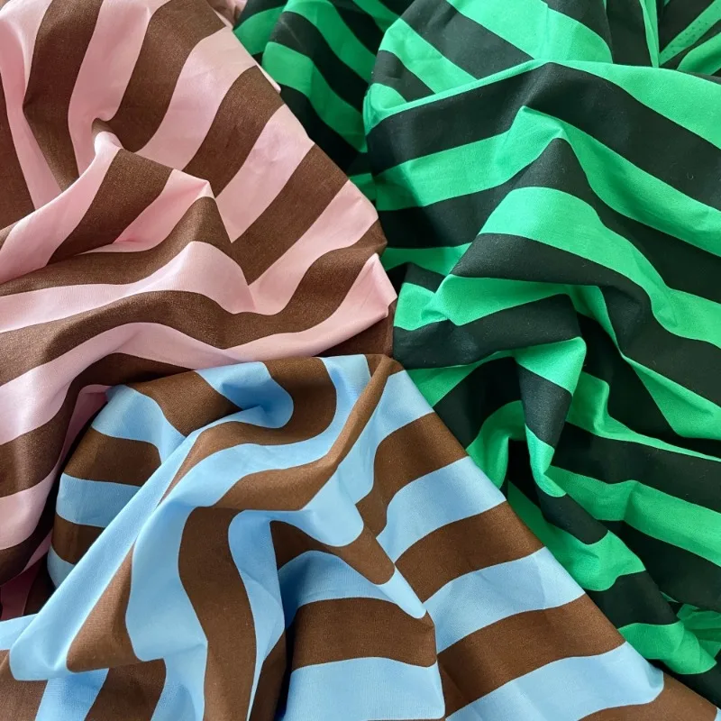 Color Block Stripes Fabric Dopamine Dress Tablecloth Pillow DIY New Fashion Clothes Women Dressmaking Home Decor Fabric - view 2