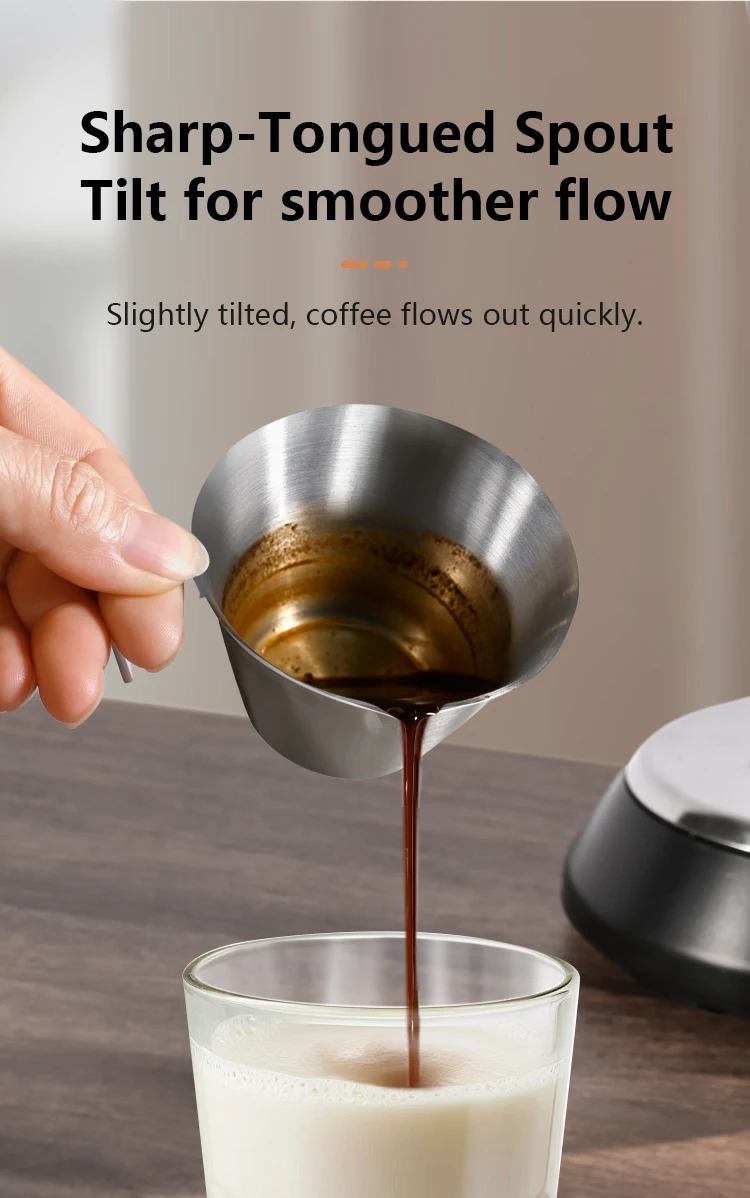 304 Edelstahl Messbecher 100ML Kaffee-Dosierbecher mit Griff Präzisionsskala für Espresso Milch Latte Art Barista-Werkzeug – Detail 7