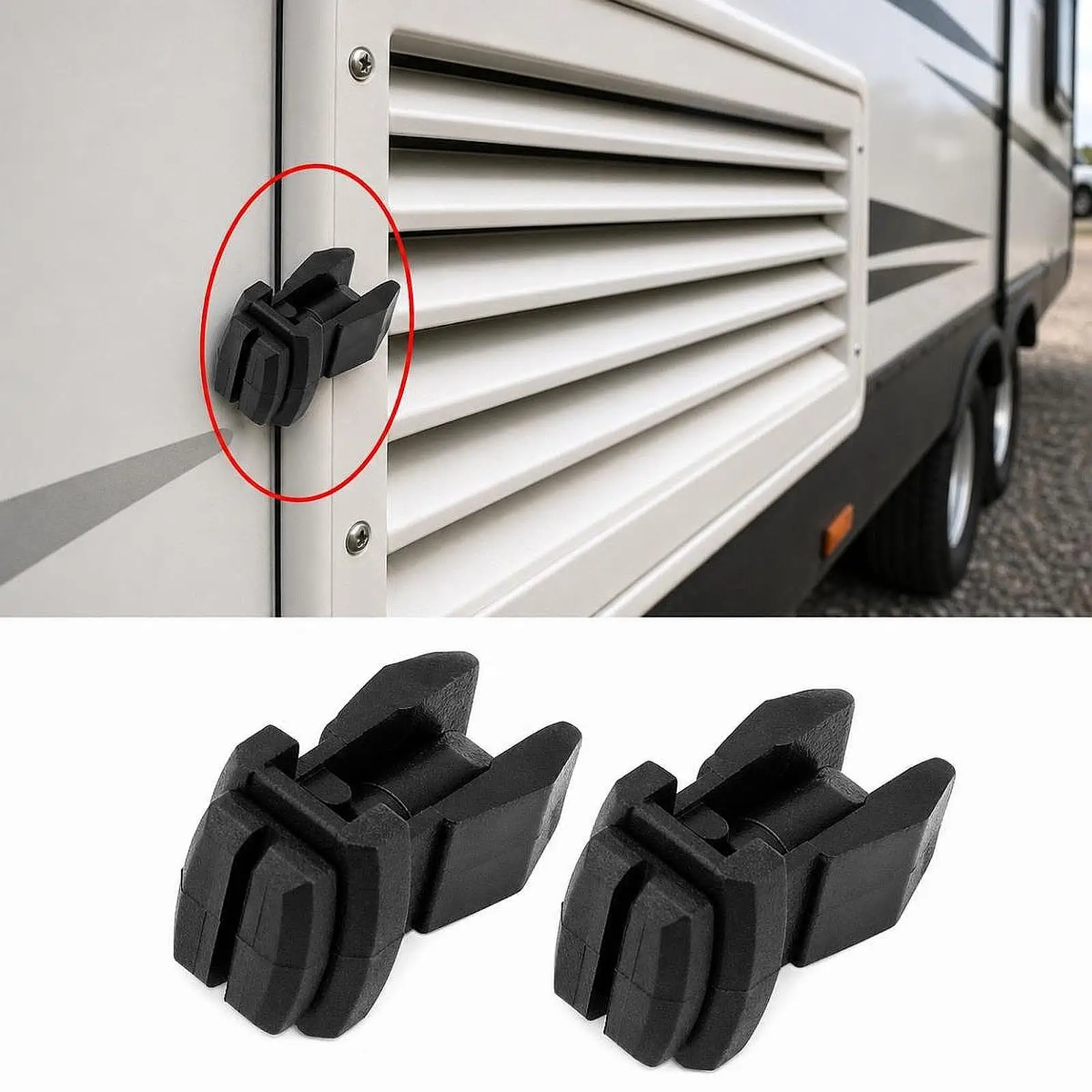 RV Fridge Vent Clip Latch Kit PP Plastic Mount Fastener for Quick Coupling Trailer Refrigerator Repair view 3