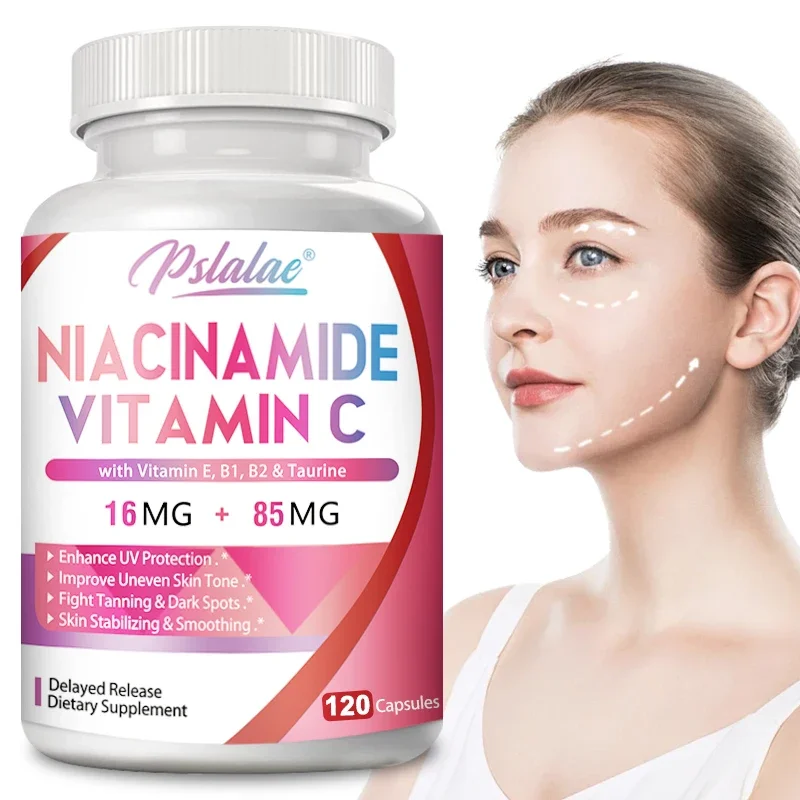Niacinamida Vitamina C: apoya la energía, las células de la piel y la salud del cerebro, aumenta el metabolismo y la función nerviosa