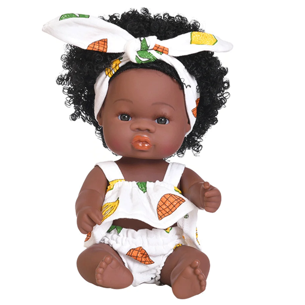 35 センチメートルかわいいリアルなリボーンドール黒肌のアメリカ人形