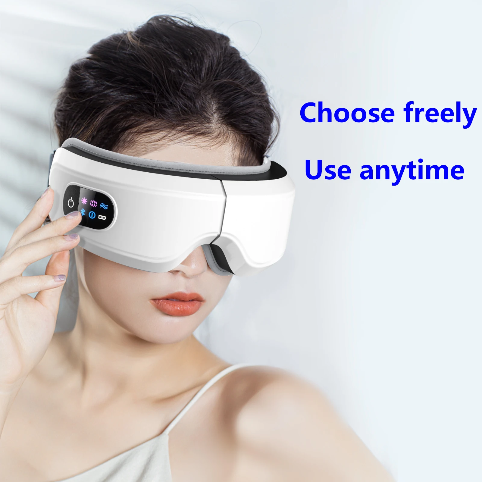 

Eye Massager with Heating, Heated Eye Mask for Migraine Relief and Eye Care, Facial Massager with 3 Massage Modes for Eye Strain