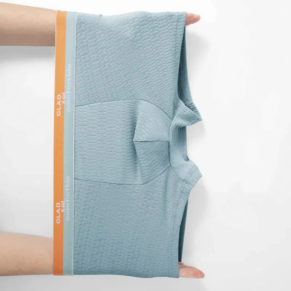 

4Pcs Comfortable Plus Size Men's Boxer Briefs Seamless Mid Waist Printed Panties Elastic Lingerie Shorts Underpants Gifts