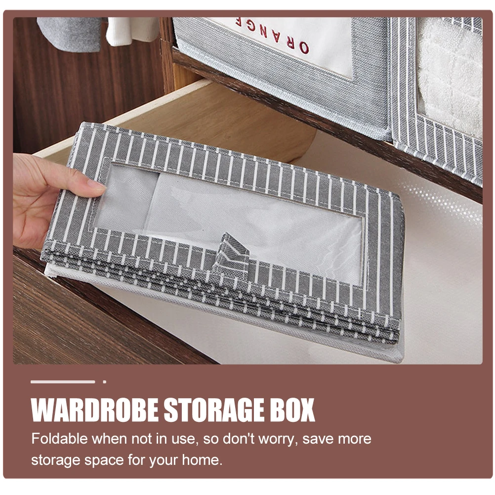

Uncovered Storage Box Foldable Wardrobe Organizer Non-woven Containers Clothes Bin Toy Closet Home Use Save Space