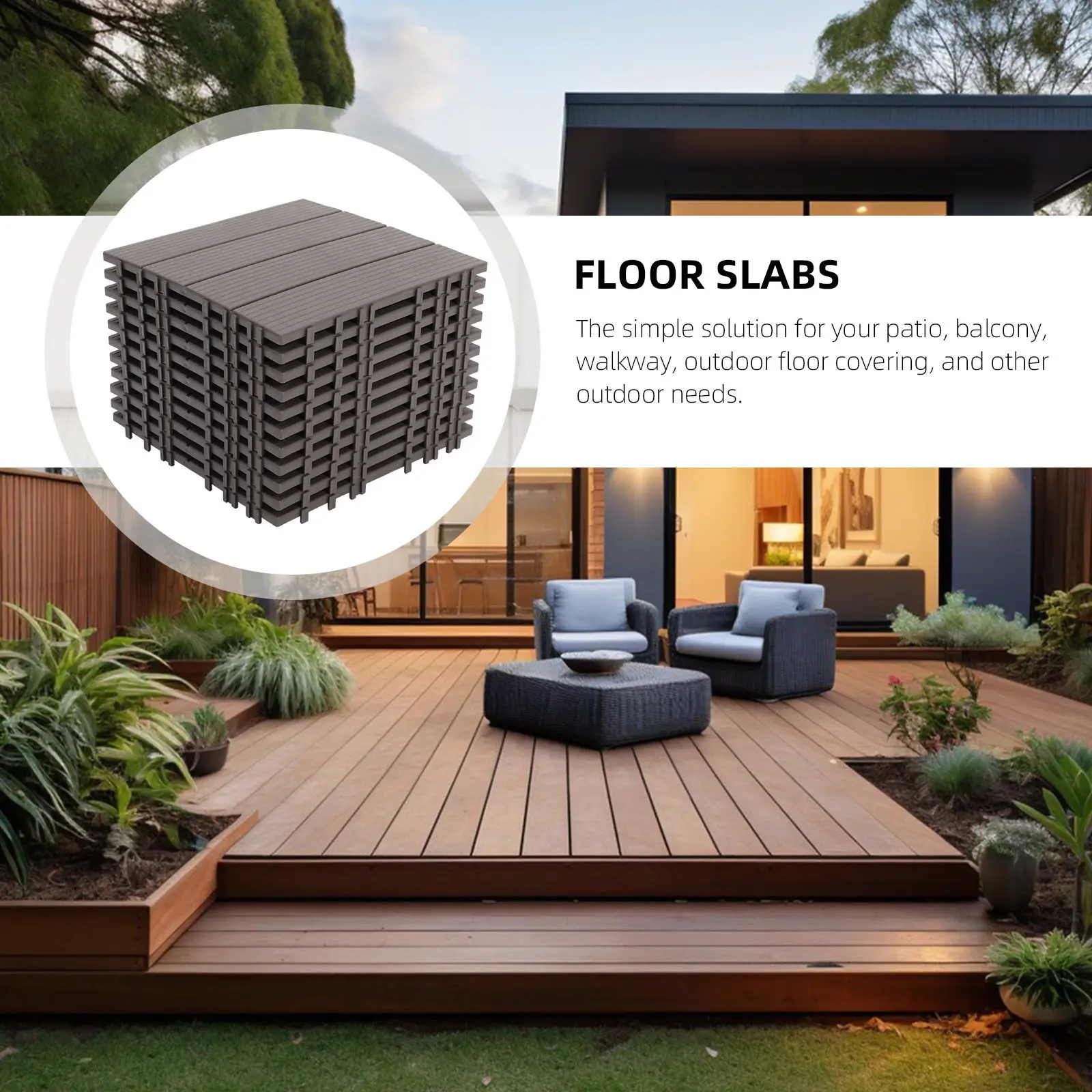 11pcs Imitation Deck Tile Decking Imitation Wood Interlocking Balcony Floor Interlocking Deck Tile Balcony Deck Tile home decor