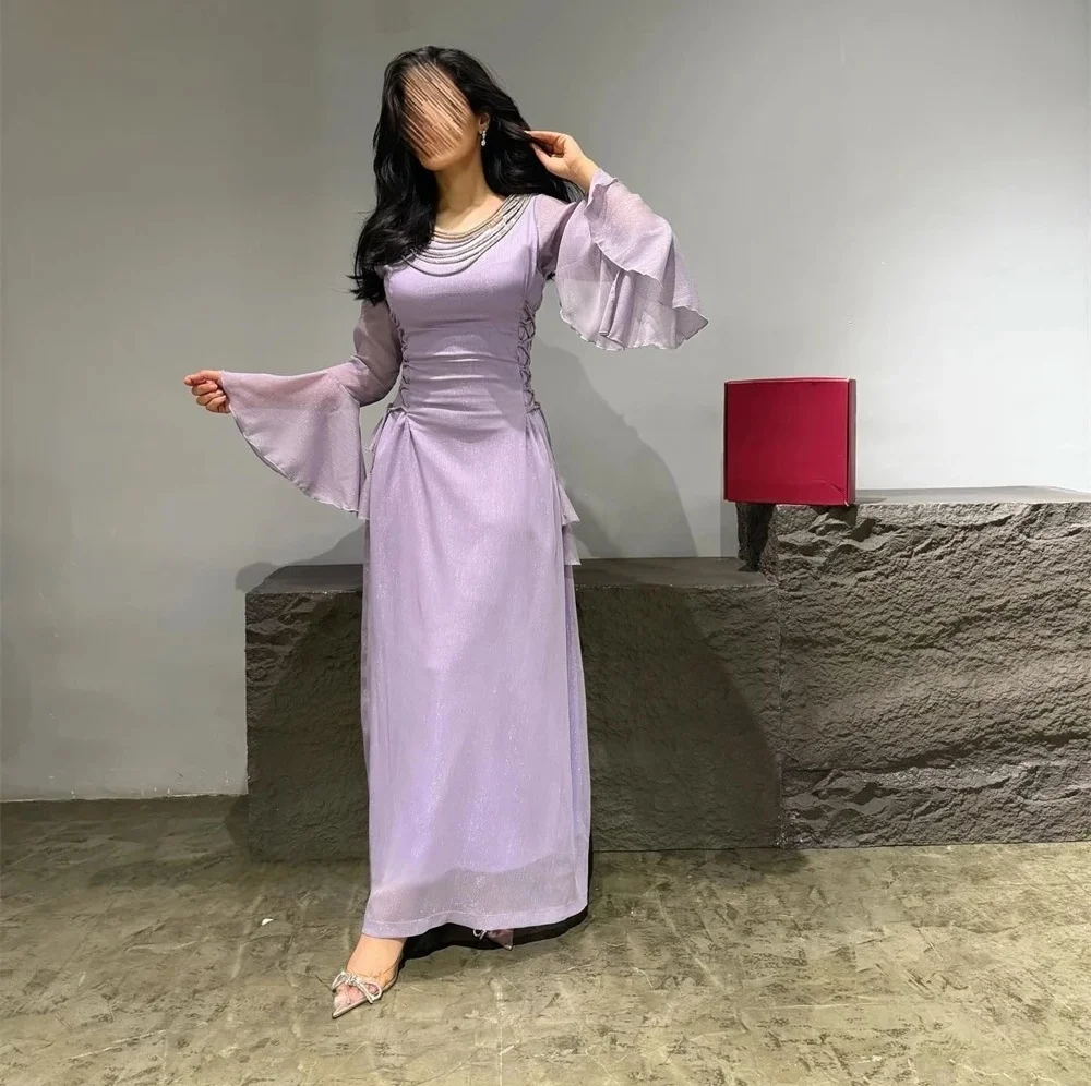 

Women Party Long Sleeves Bespoke Occasion Gown Evening Dresses Pastrol Unisex Jersey Retro Dubai Saudi Arabic Prom Customized
