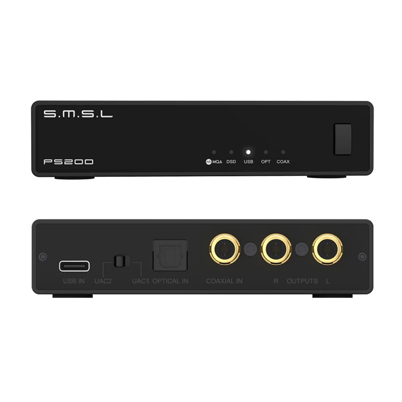 SMSL PS200 PRO وحدة فك ترميز الصوت متعددة الوظائف MQA / MQA-CD مع شريحة ES9039Q2M DAC PCM768kHz/32Bit DSD512