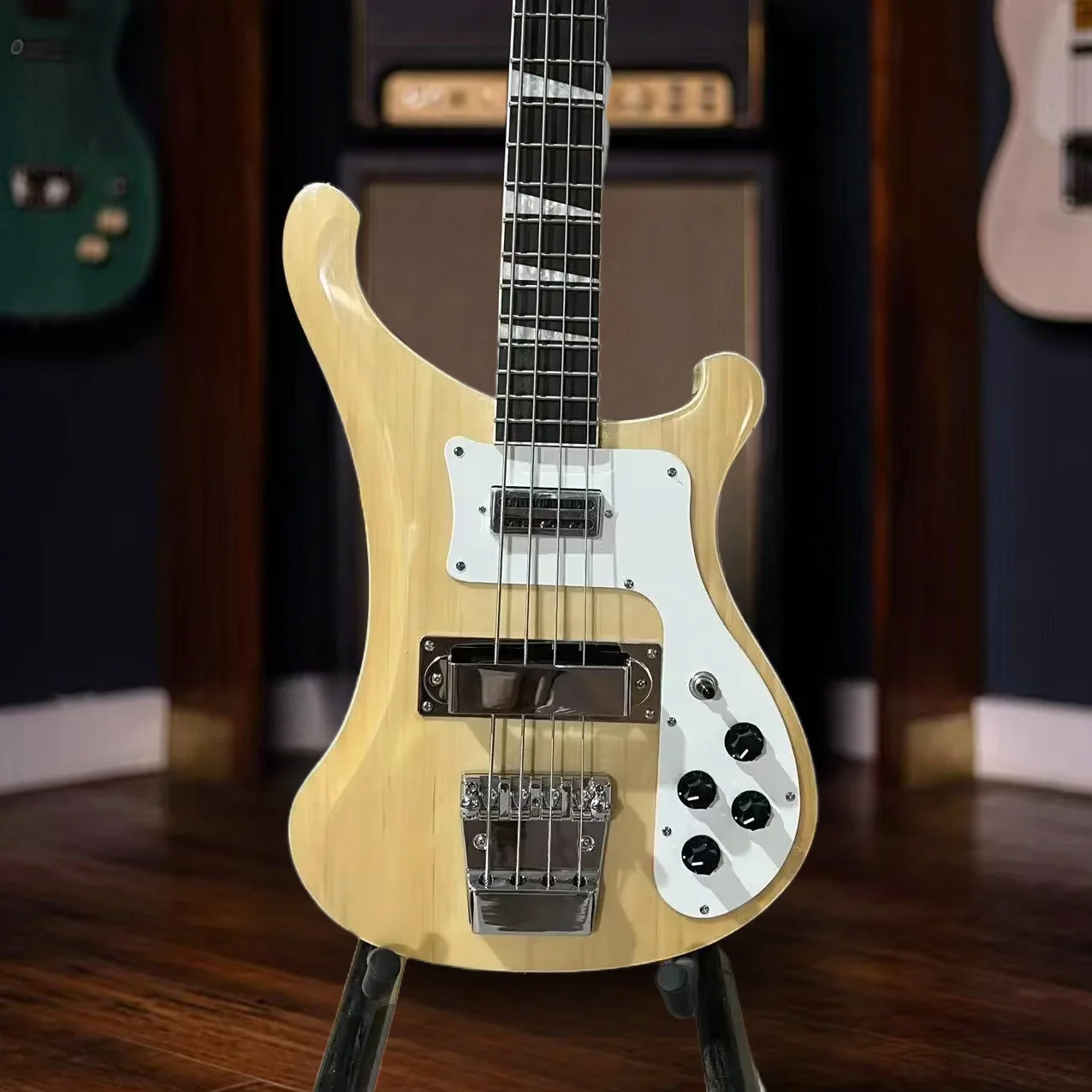 

Free Shipping 4003 Original Wood 4 Strings 4003 Bass Electric Guitar Chrome Hardware with Upgrade Accessories White Pickguard