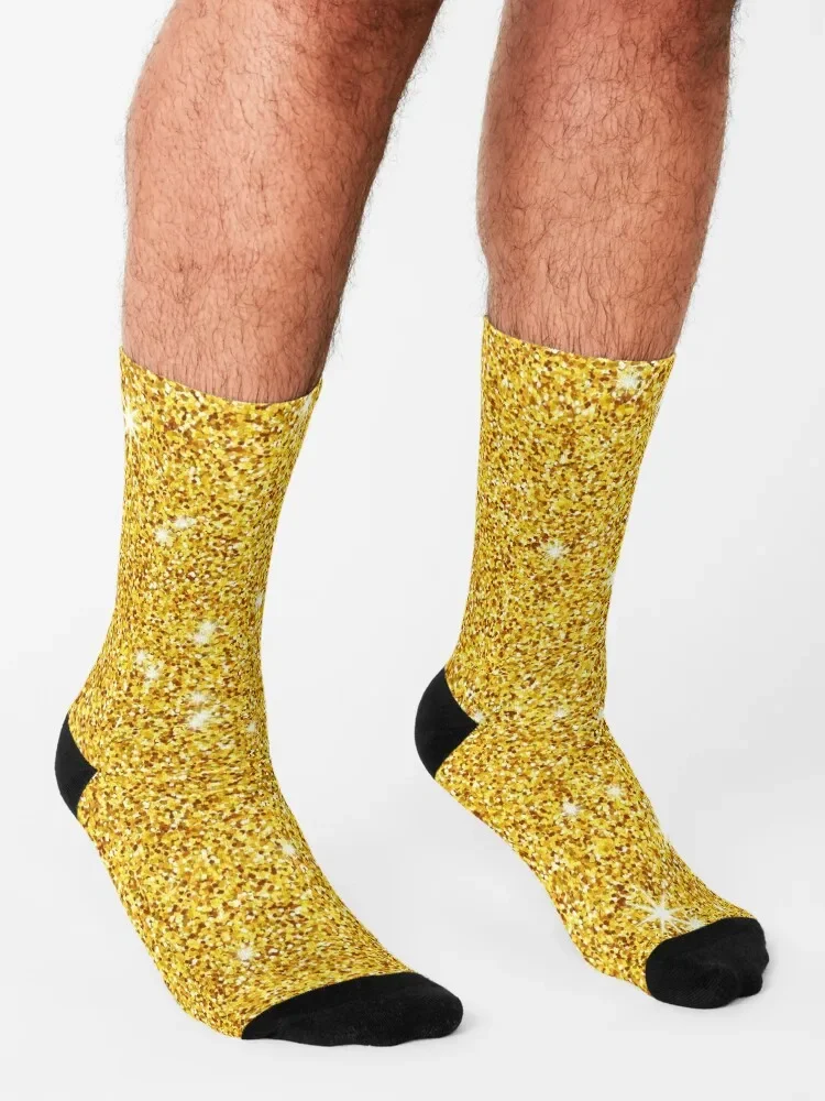 Glitter Sparkle Gold Effect Socks cotton Running winter gifts winter Girl'S Socks uomo