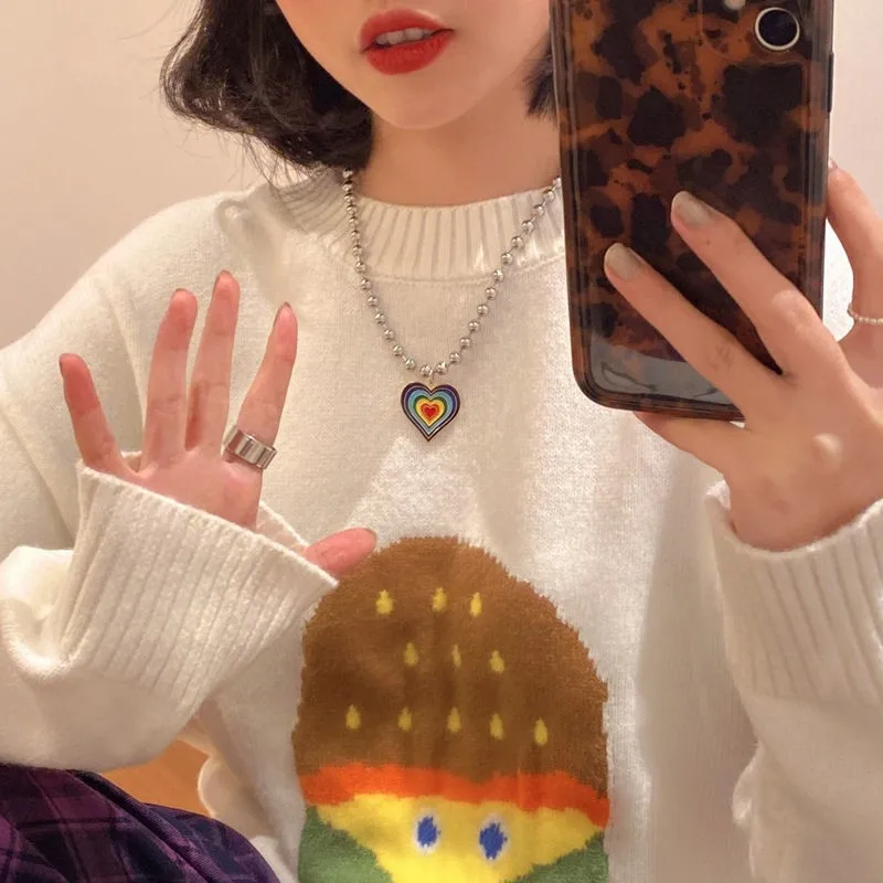   Cuentas con forma de corazón, Hip Hop, Nelace para niñas, escuela, Campus, lindo, dulce, accesorios de joyería transfronteriza