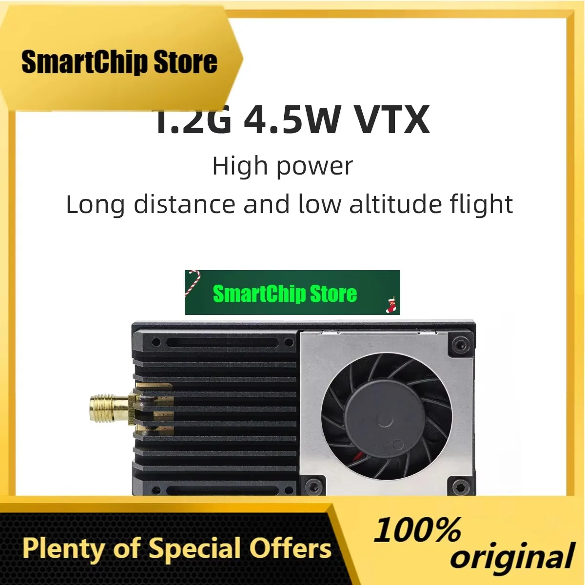 SmCpHGLRC ZEUS 1.2G 4.5W VTX 8CH 25mW 800mW 4.5W Power FPV Image Transmission Video Transmitter For Long Range RC FPV Drone