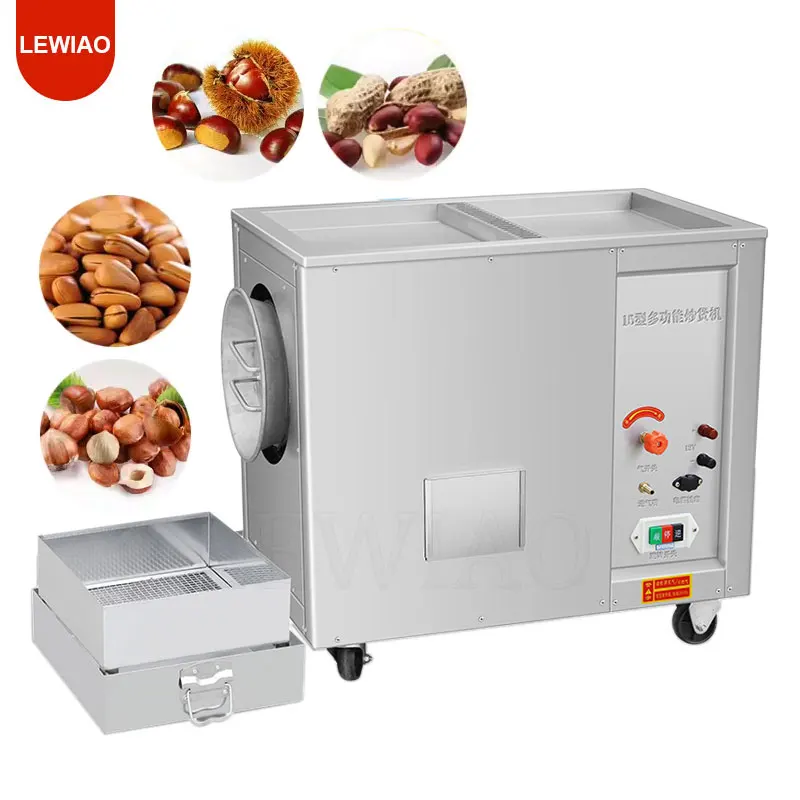 Gas Electric Two Kinds of Heating Methods Chestnut Roasting Machine Commercial Nut Peanut Roaster For Sale