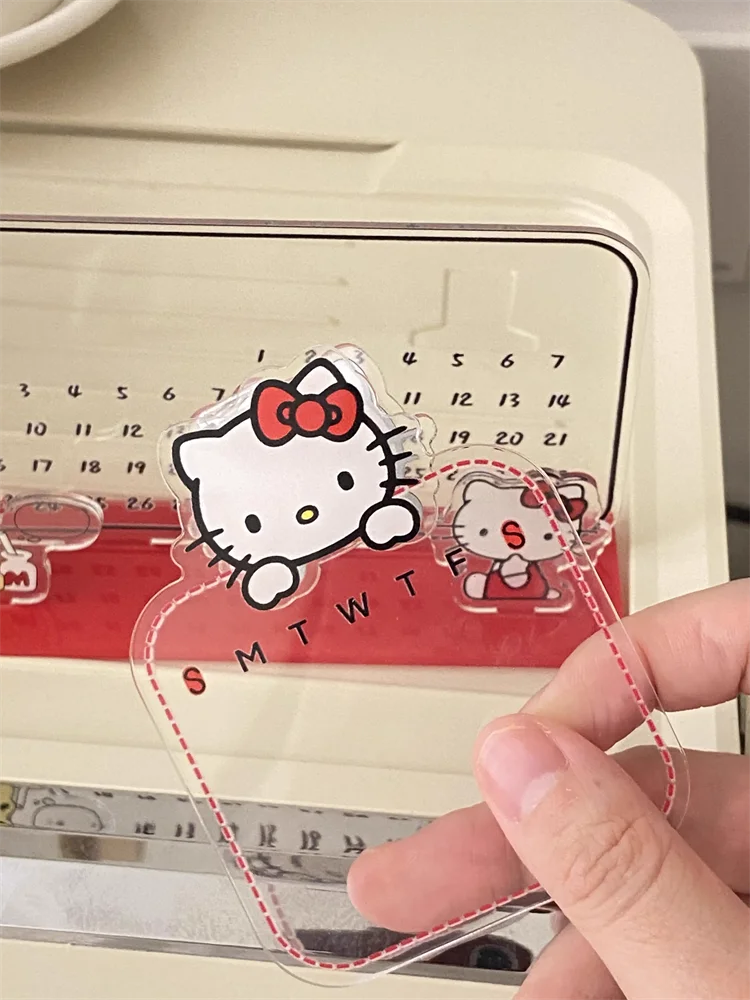 อะคริลิค Sanrio การ์ตูน Hello Kitty ปฏิทินเครื่องประดับ Erasable แผงนักเรียนสอบนับถอยหลังปฏิทินวันหยุดอะนิเมะอุปกรณ์ต่อพ่วง