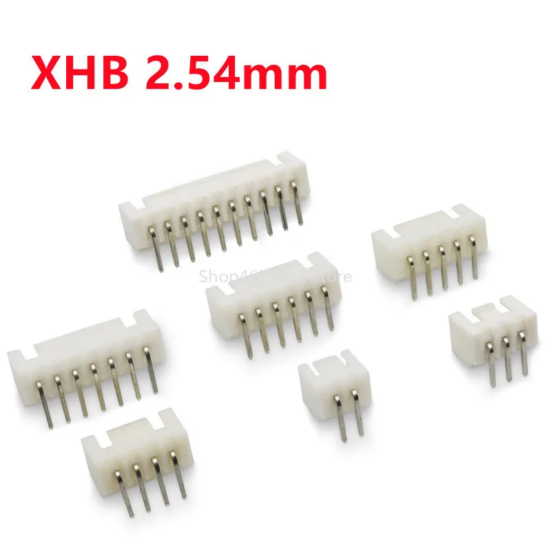 50pcs XHB 2.54 Connector with Lock Curved Needle Seat 2/3/4/5 6/7/8/9/10Pin