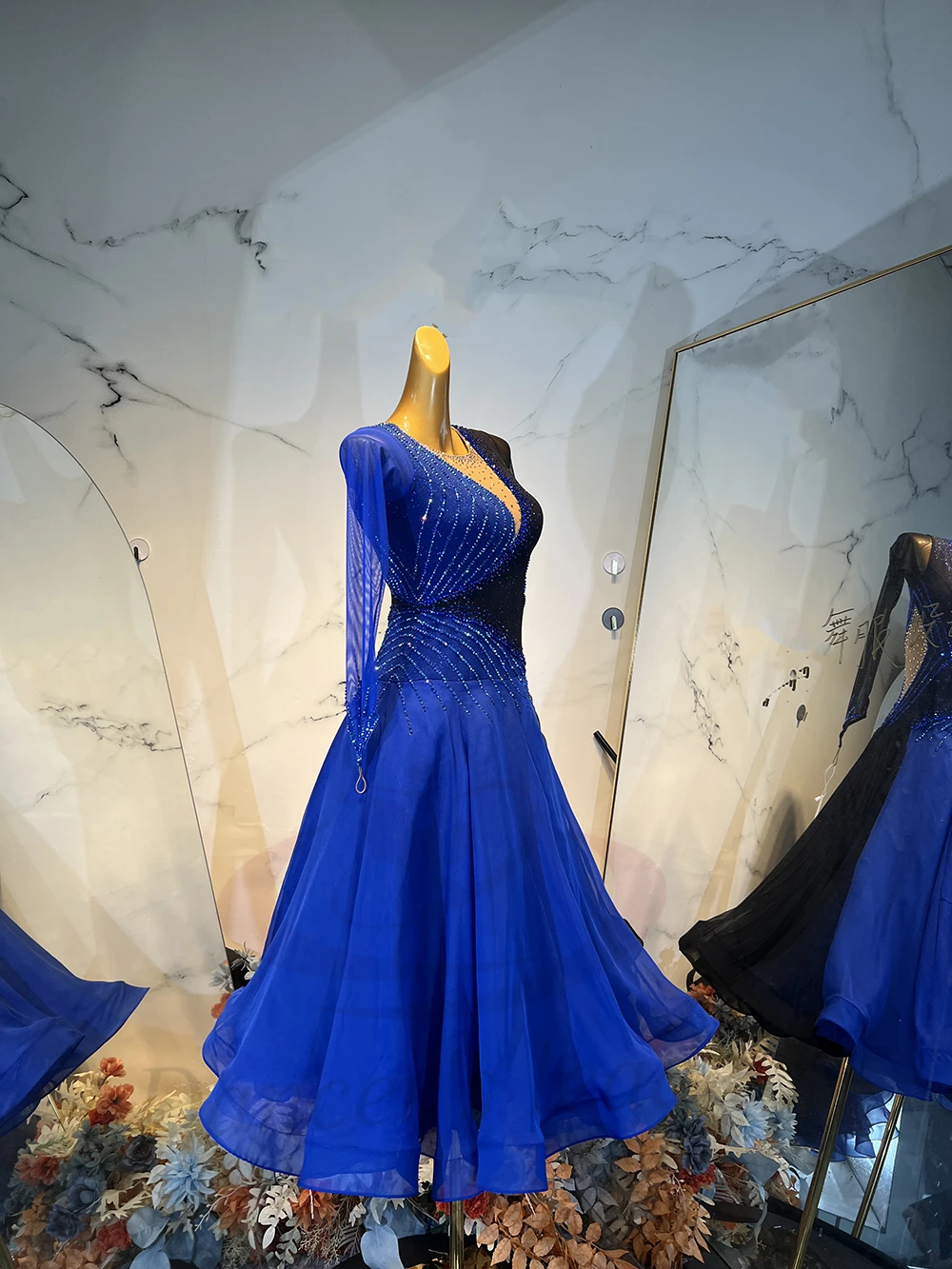 ラテンダンス衣装 AB ストーン女性大人子供ハイエンドカスタマイズされたグラデーション 2 色スプライシングサンバパフォーマンスドレス