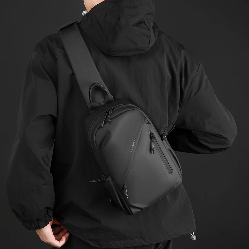 

Нейлоновая нагрудная сумка премиум-класса для мужчин, большая вместимость, водонепроницаемая уличная сумка для фитнеса, велоспорт, пеший туризм, путешествия, рюкзак через плечо SAC