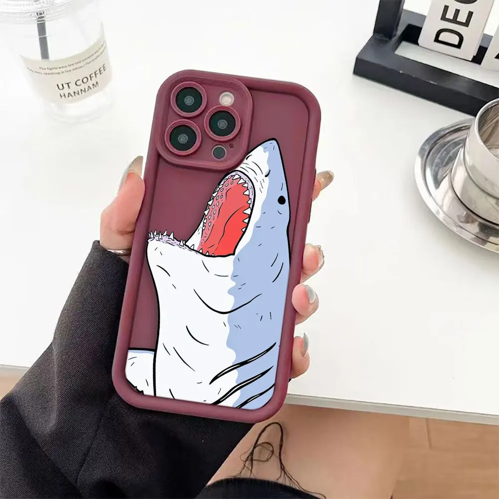 A Ferocious Shark Phone Case For VIVO Y19 Y20 Y15S Y17 Y21 Y22S Y27 Y28 Y35 Y36 Y50 Y51 Y72 Y75 Y76 Y77 Y78 Y81 Y91 Y100 Case