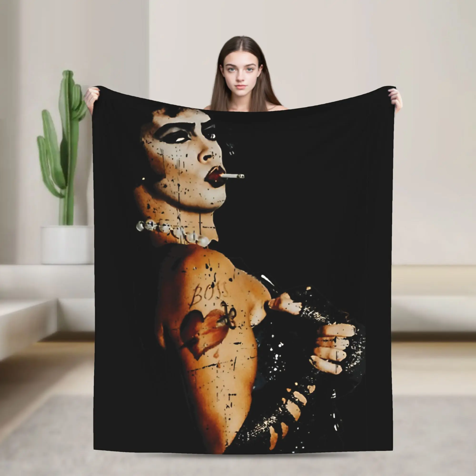 Frank N Furter Horror Movie Blankets The Rocky Horror Picture Show Flannel Awesome Warm Throw Blanket for Bedspread All Season