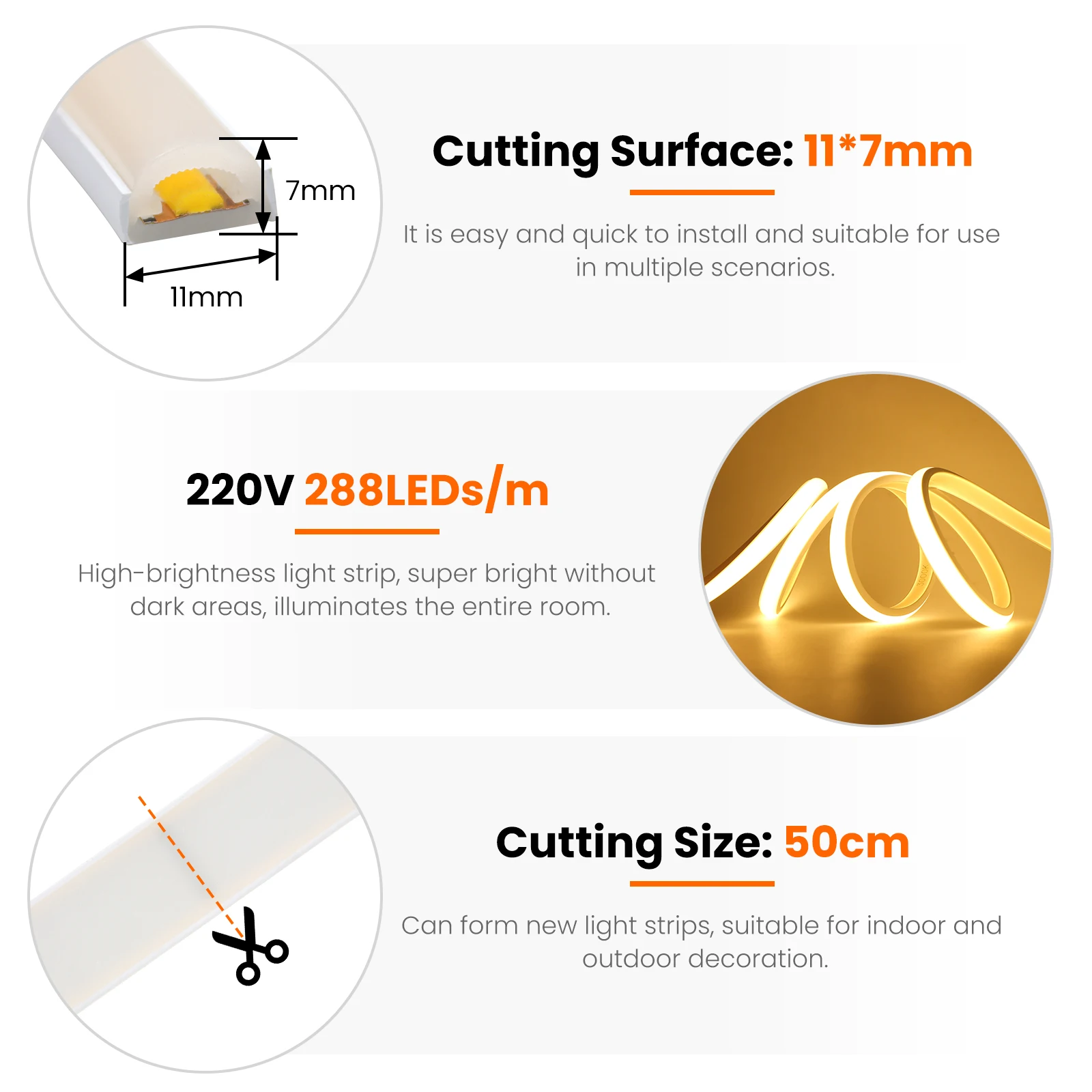 COB LED قطاع 220 فولت عكس الضو - مراجعة Decor Lighting Uk وسعره